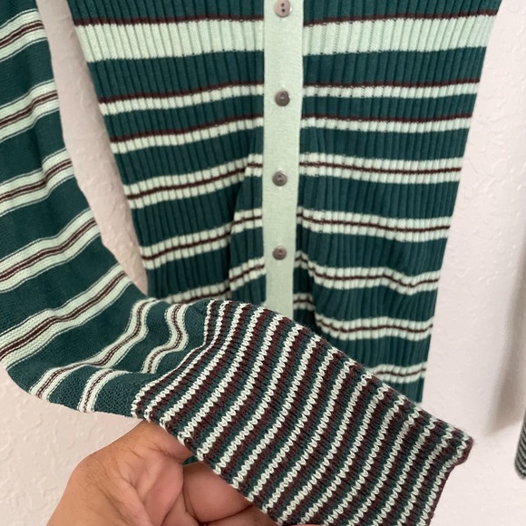 Free People Green Striped Sweater Dress - Picture 5 of 5